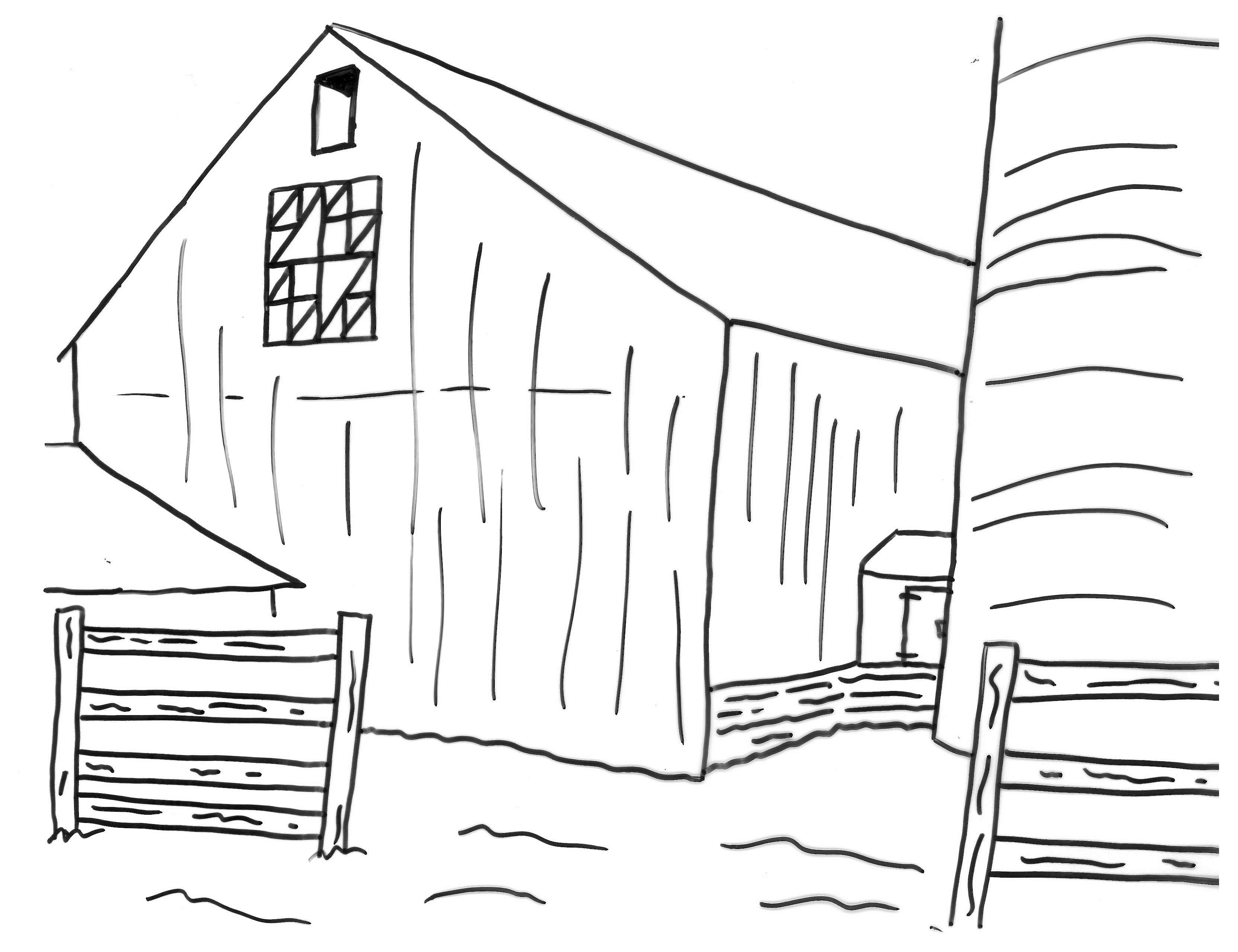 old barns coloring pages - photo #13