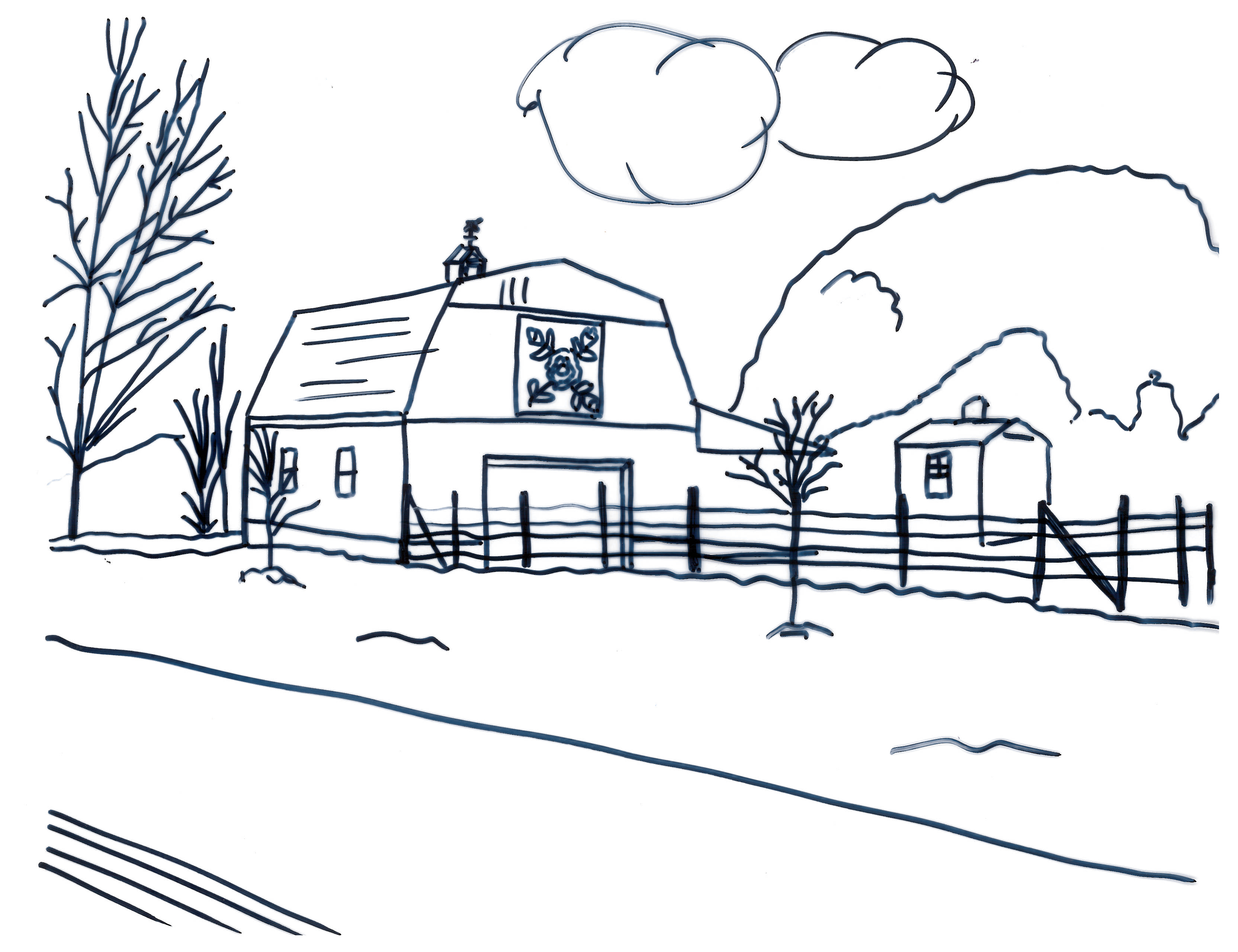 old barns coloring pages - photo #1