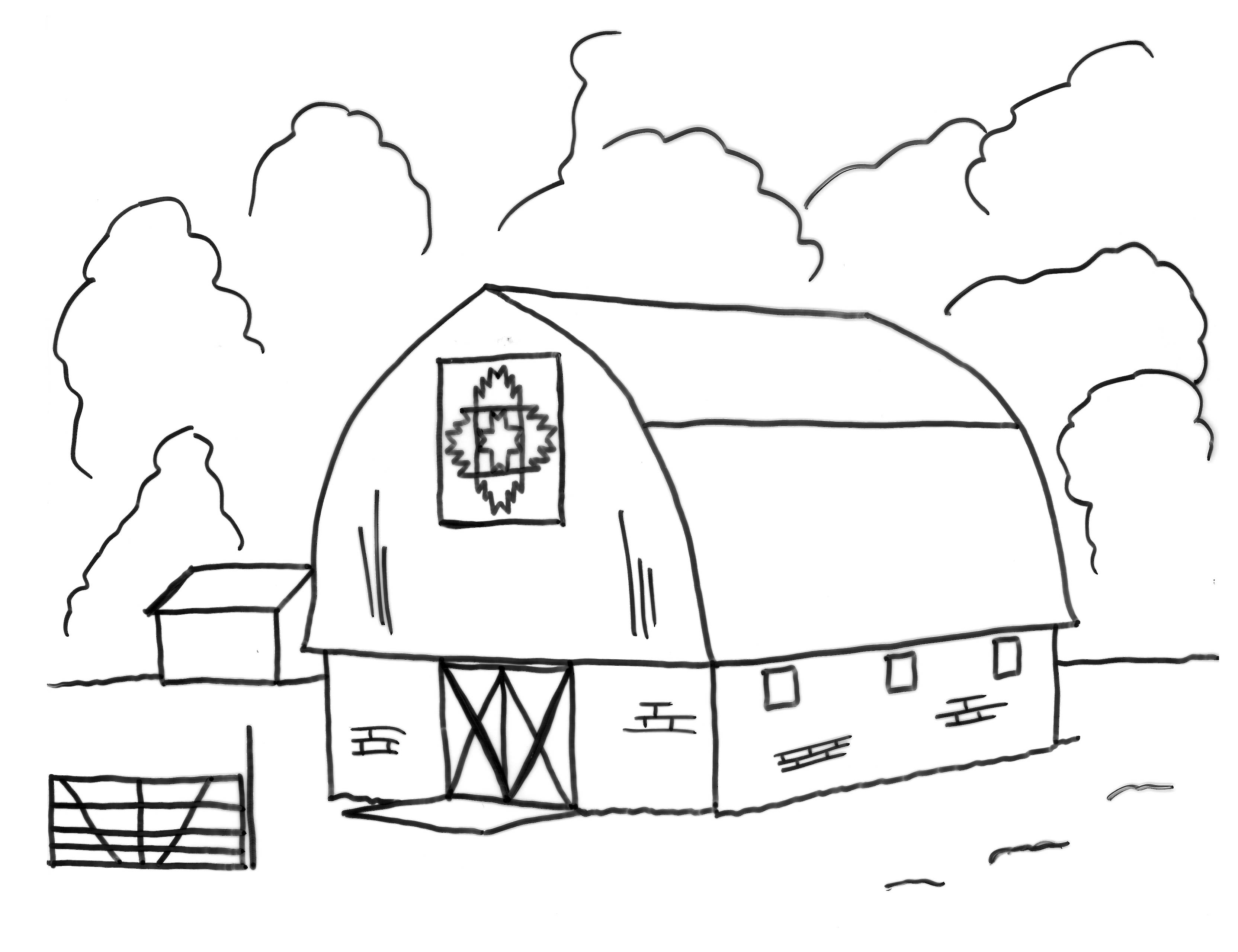 old barns coloring pages - photo #19